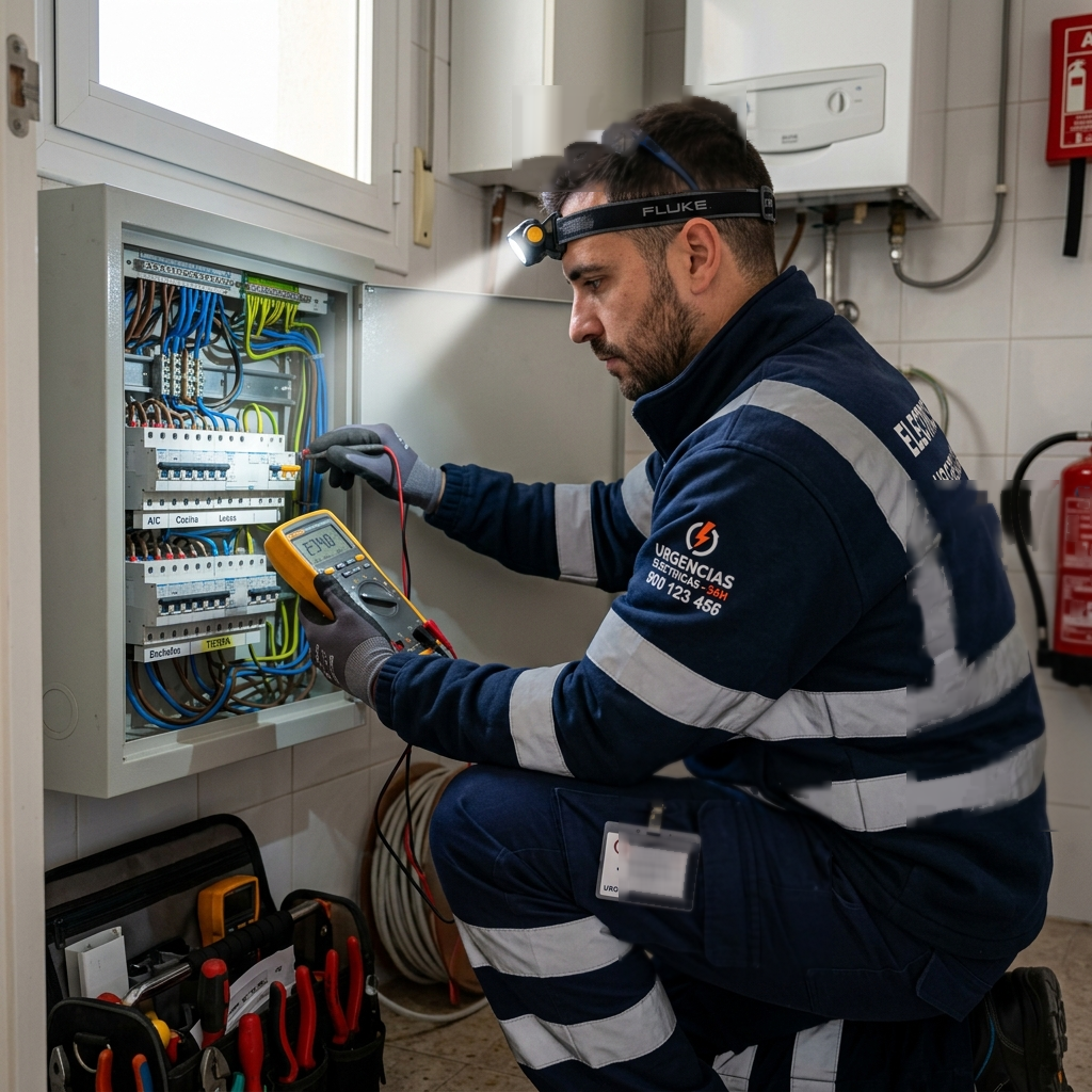 Electricista de urgencia trabajando en Terrassa